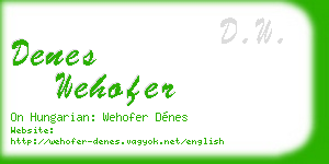denes wehofer business card