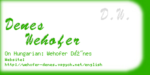 denes wehofer business card